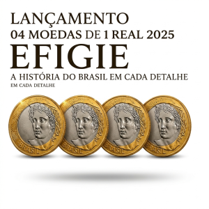 Kit 4 Moedas 1 Real 2025 Efígie Da República Flor De Cunho