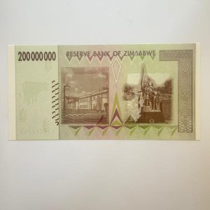 Cédula Zimbabwe 200 Milhões Dólares 2008 Flor De Estampa Fe