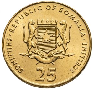 Moeda 25 Shillings Somália 2001 - Futebol Jogador Com Bola  / Soberba